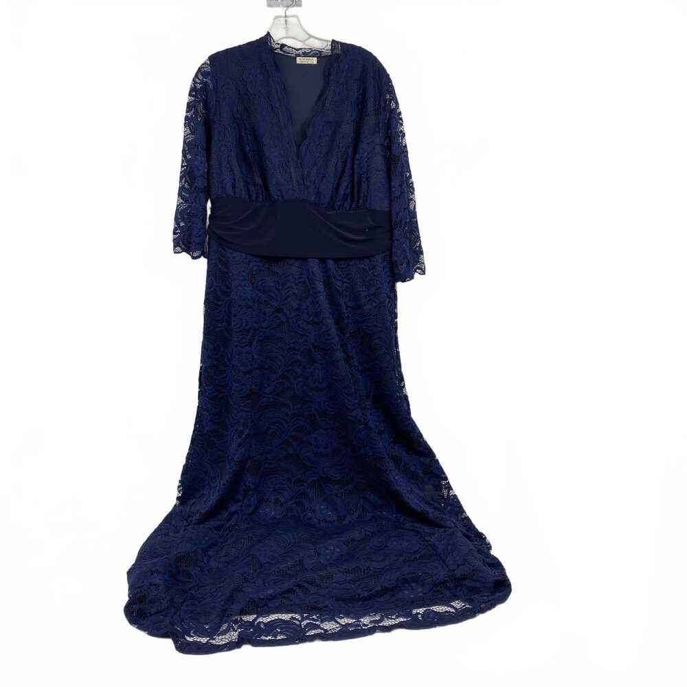 Kiyonna Blue Lace Maxi Dress | Plus Size XXL, Synthetic